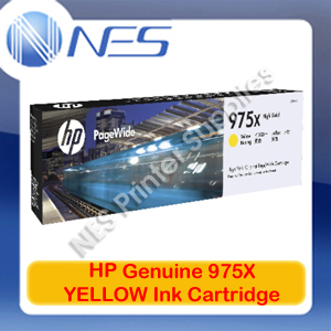 HP Genuine 975X YELLOW High Yield Ink Cartridge for PageWide Pro 452dw/477dw/552dw/577dw/577z (L0S06AA)